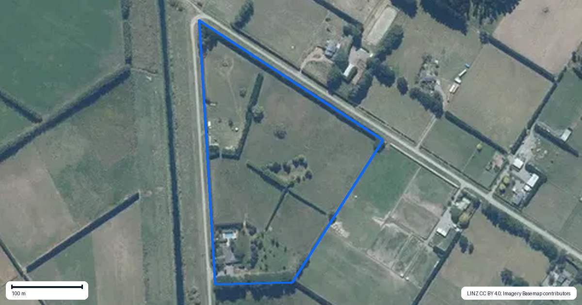 Property context map for 90 Canal Road, Motukarara, Tai Tapu