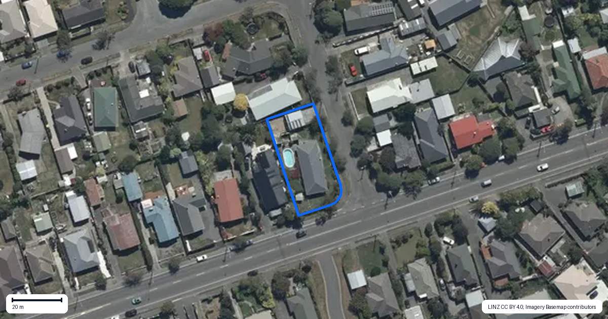 Property context map for 1 Staines Street, Bishopdale, Christchurch