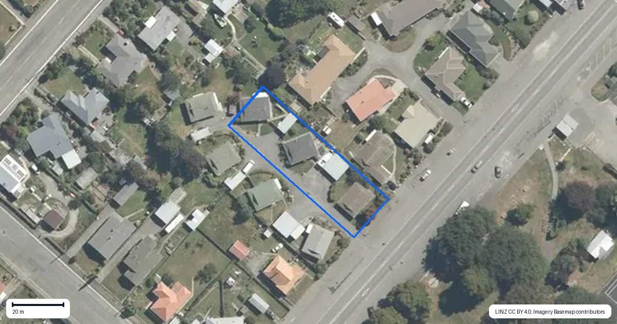 Property context map for 150 Queen Street, Waimate