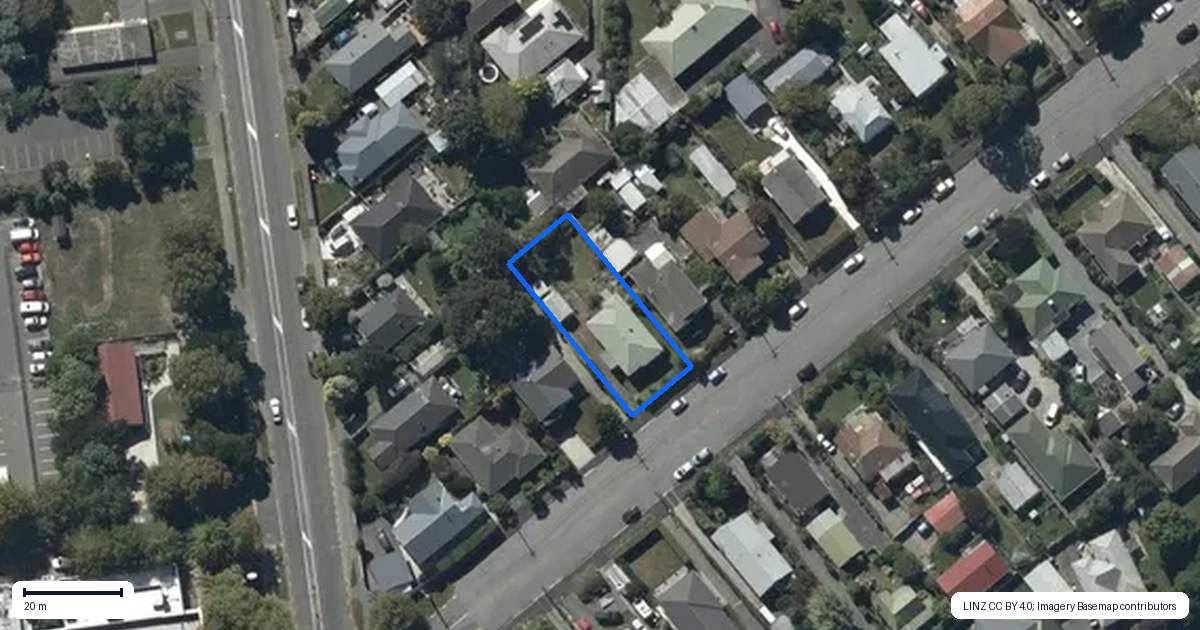 Property context map for 13 Conway Street, Somerfield, Christchurch
