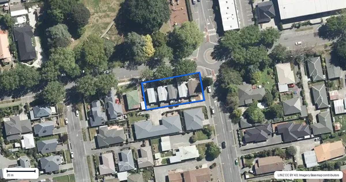Property context map for 25A Queen Street, Rangiora