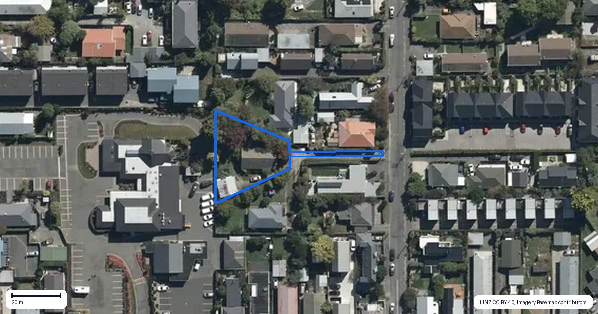 Property context map for 55A Perth Street, Richmond, Christchurch