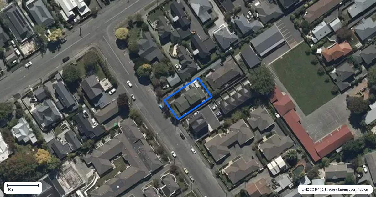 Property context map for 60 Somme Street, St Albans, Christchurch