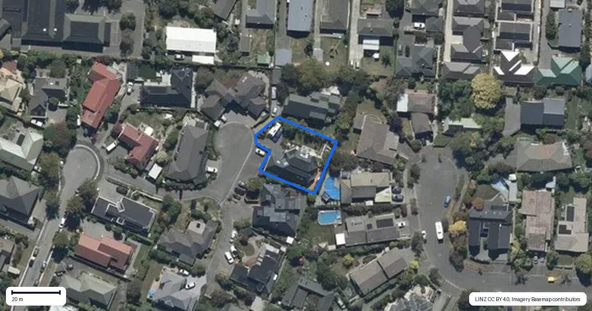 Property context map for 20 Derenzy Place, Avonhead, Christchurch