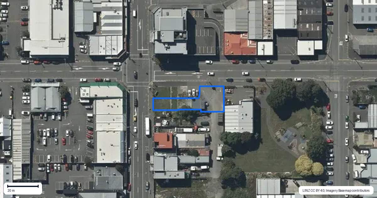 Property context map for 404 Colombo Street, Sydenham, Christchurch