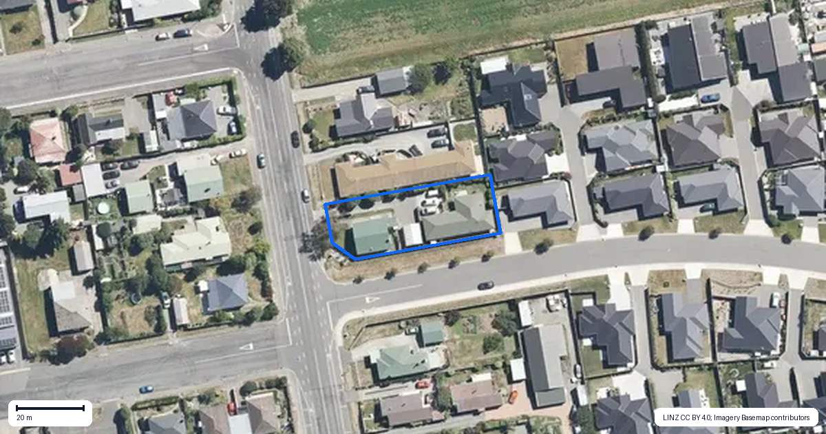 Property context map for 92B East Belt, Rangiora