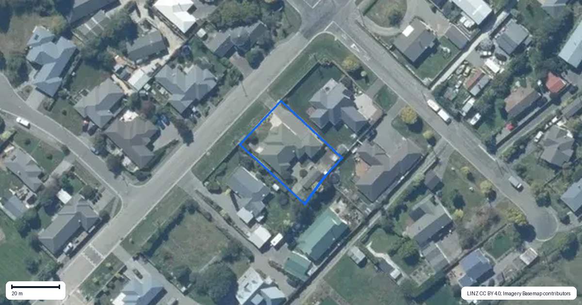 Property context map for 18 Woodville Street, Leeston