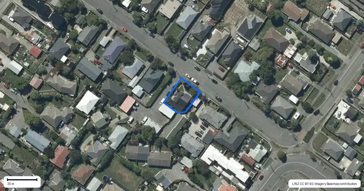 Property context map for 74 Barton Street, Woolston, Christchurch