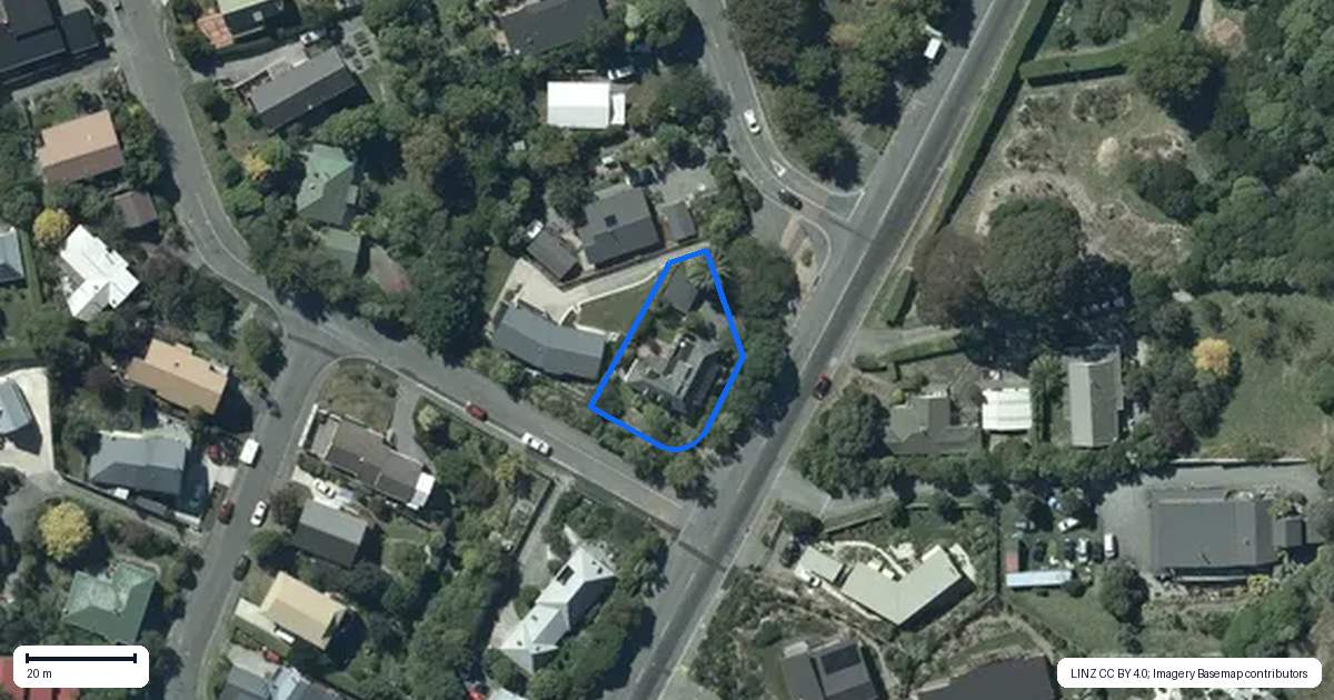Property context map for 1 Port Hills Road, Heathcote Valley, Christchurch