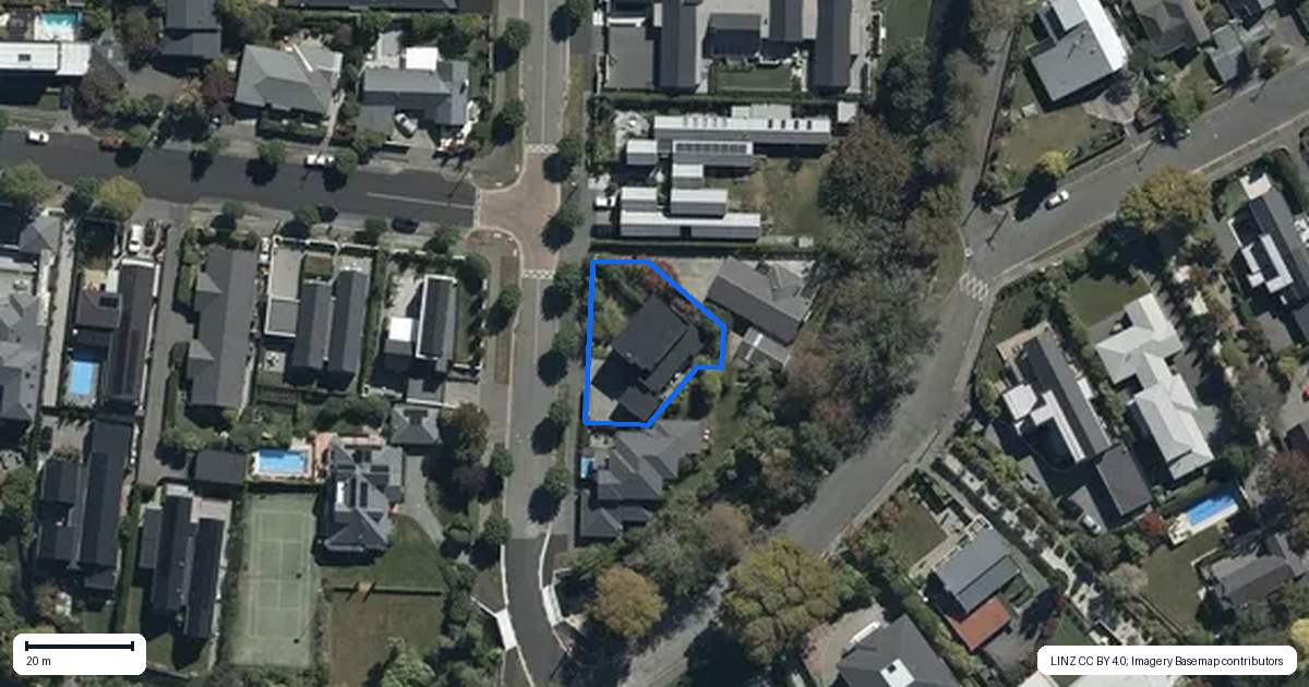 Property context map for 54 Garden Road, Merivale, Christchurch