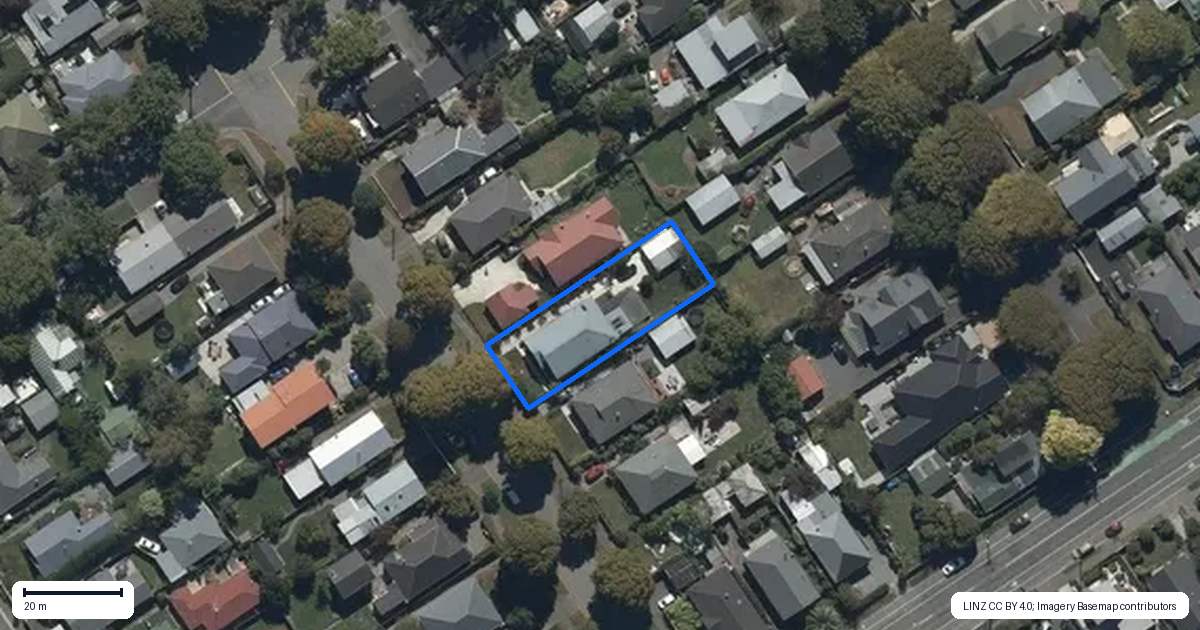 Property context map for 80 Mersey Street, St Albans, Christchurch