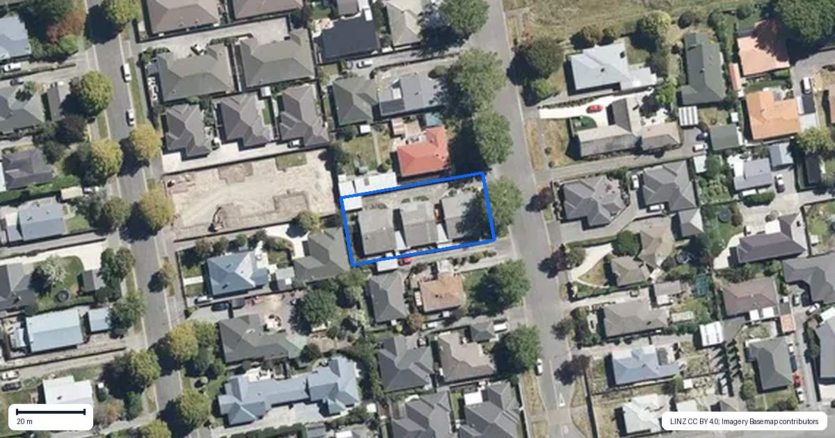 Property context map for 105C Church Street, Rangiora