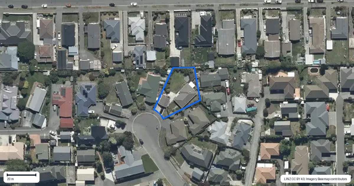 Property context map for 36 Kirsten Place, Parklands, Christchurch