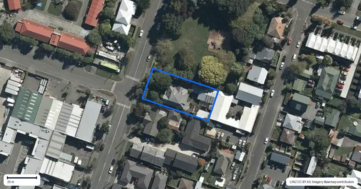 Property context map for 22 Nursery Road, Phillipstown, Christchurch