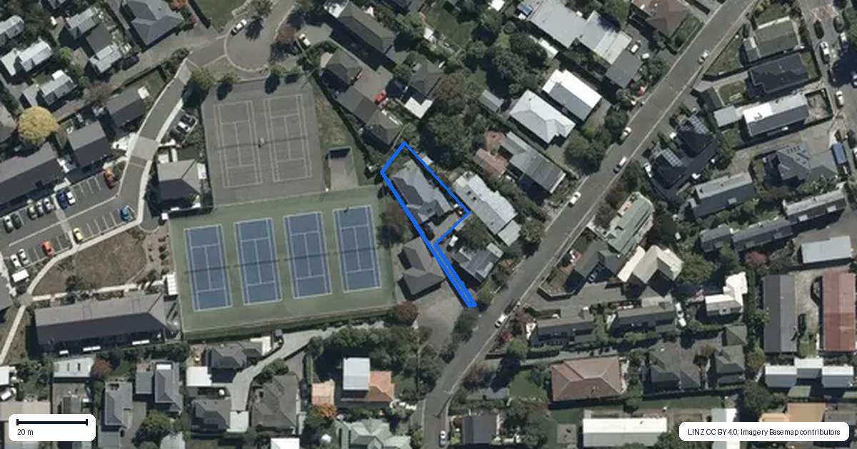 Property context map for 41 Dover Street, St Albans, Christchurch