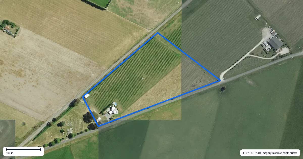 Property context map for 83 Church Road, Waipara