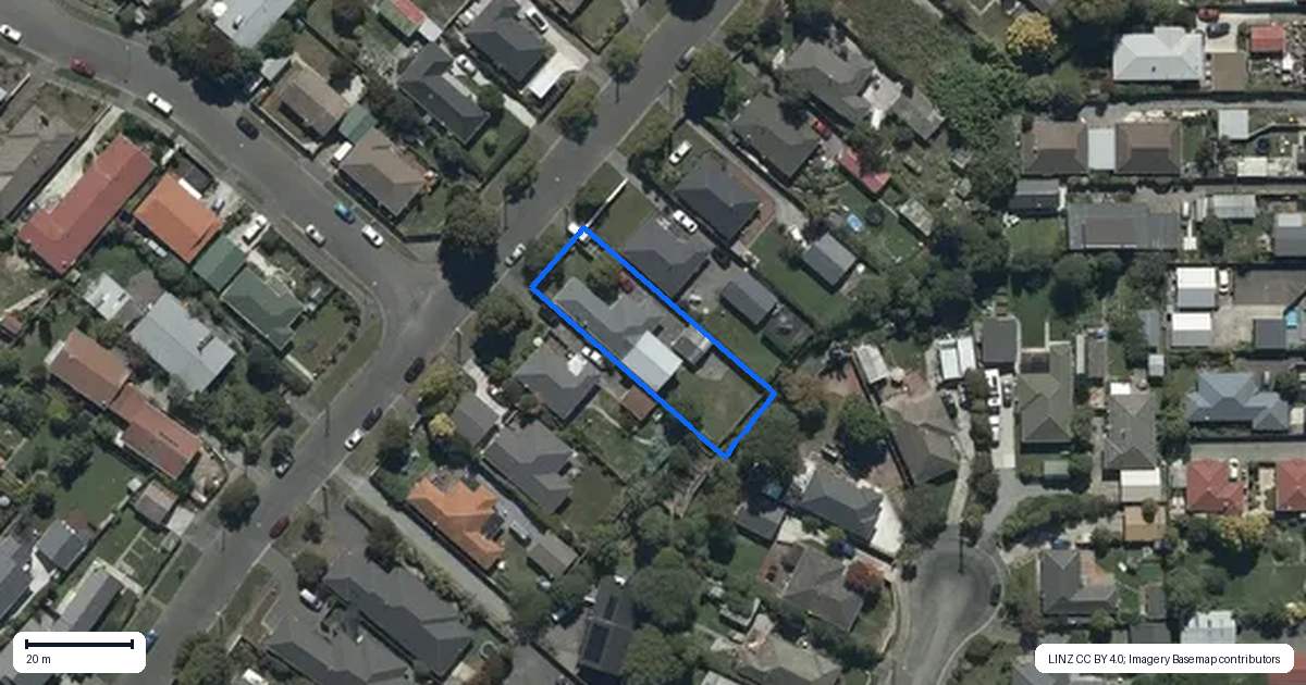 Property context map for 16 Crosby Street, Mairehau, Christchurch