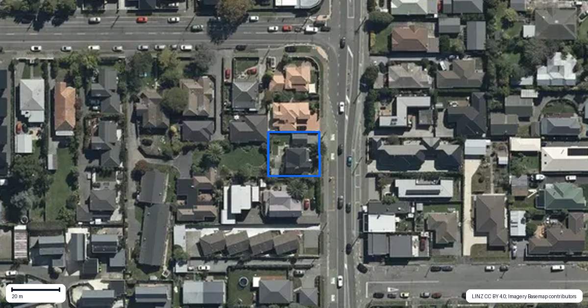 Property context map for 99 Hills Road, Edgeware, Christchurch
