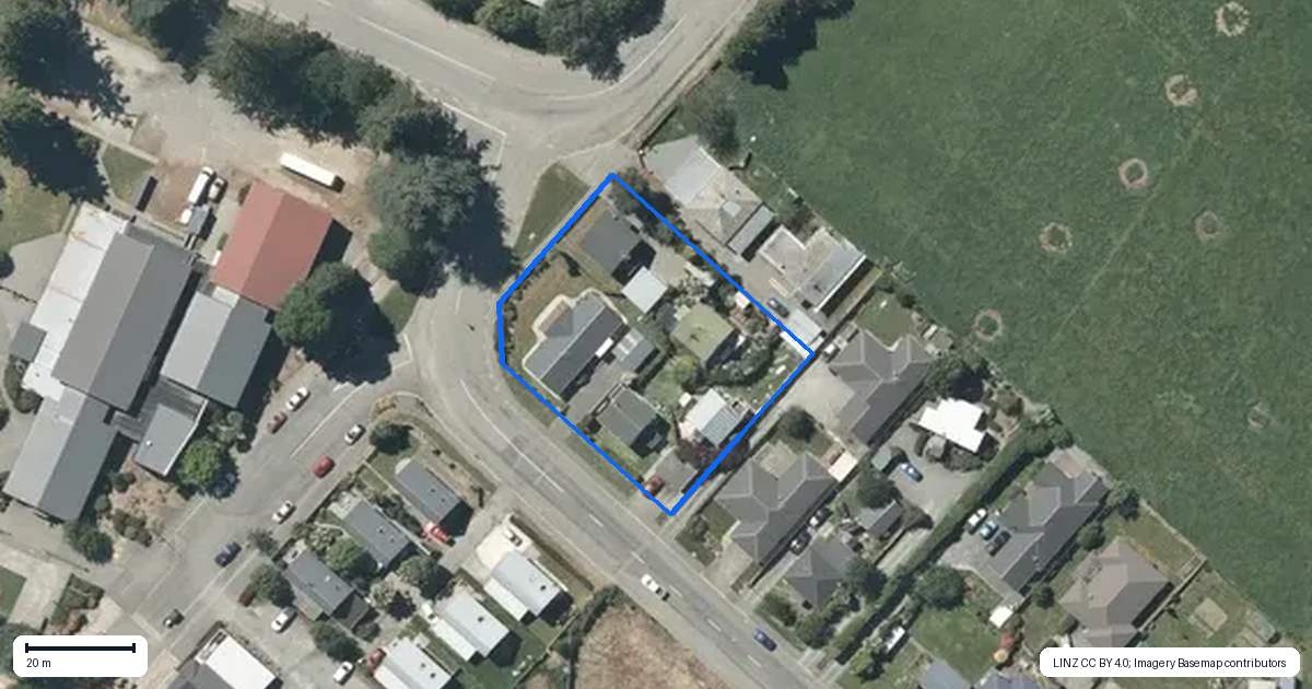Property context map for 20 Barkers Road, Methven