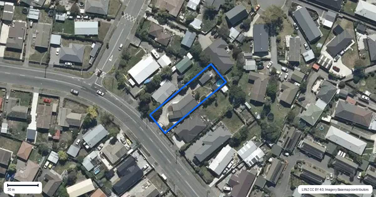 Property context map for 405 Mairehau Road, Parklands, Christchurch