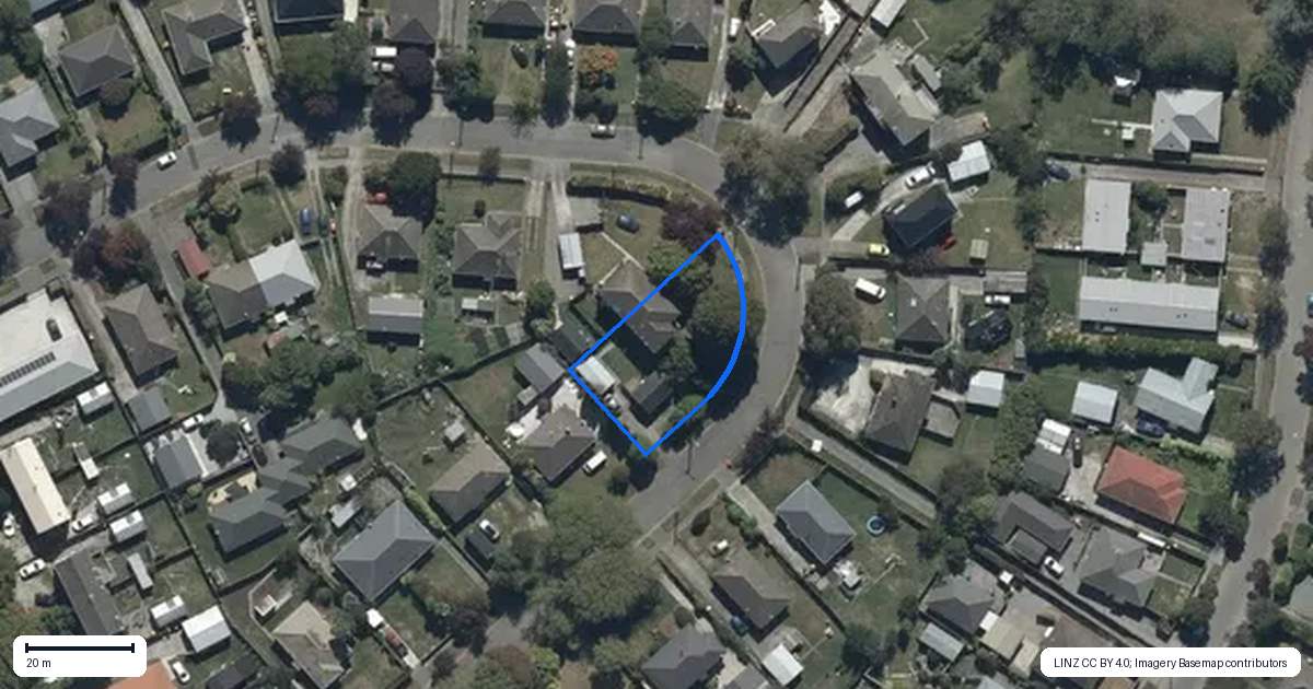 Property context map for 15 Attlee Crescent, Bryndwr, Christchurch