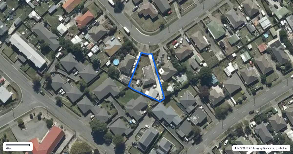 Property context map for 16 Wimborne Crescent, Aranui, Christchurch