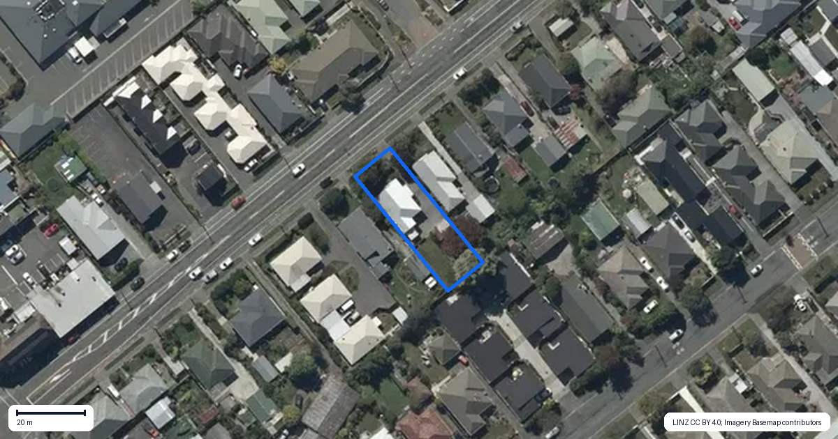 Property context map for 20 Milton Street, Somerfield, Christchurch