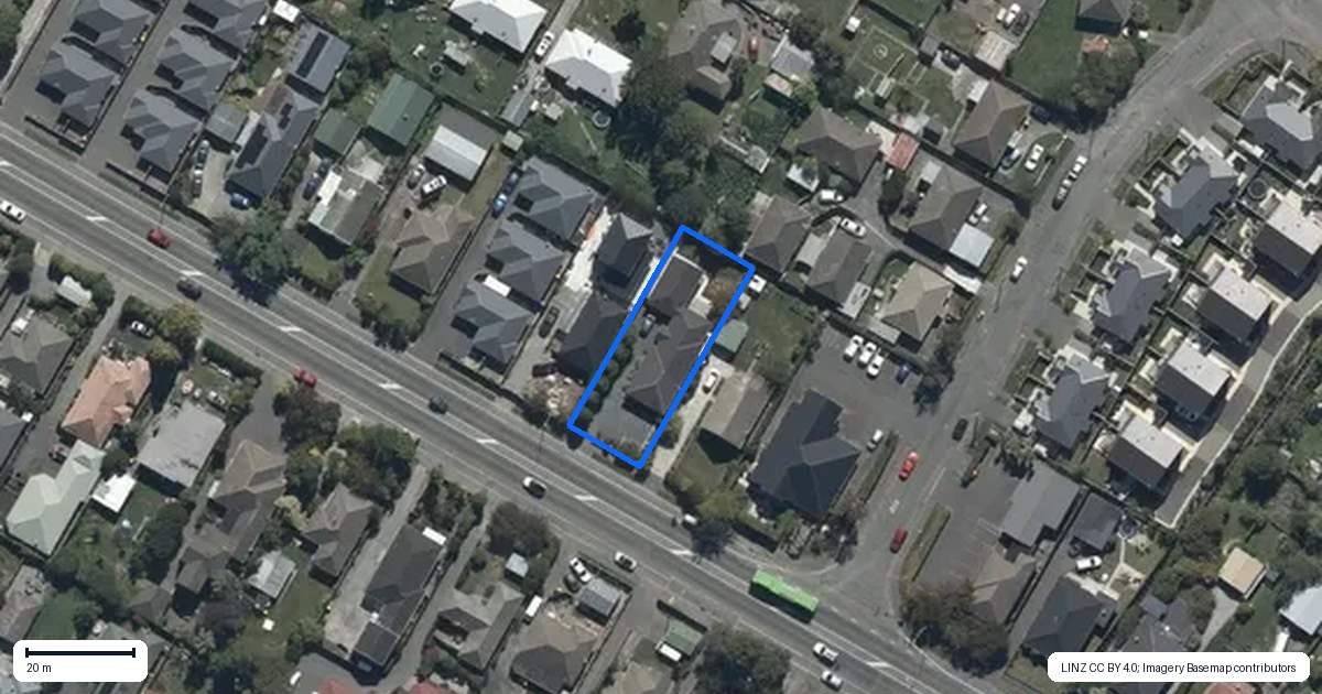 Property context map for 154 Harewood Road, Papanui, Christchurch