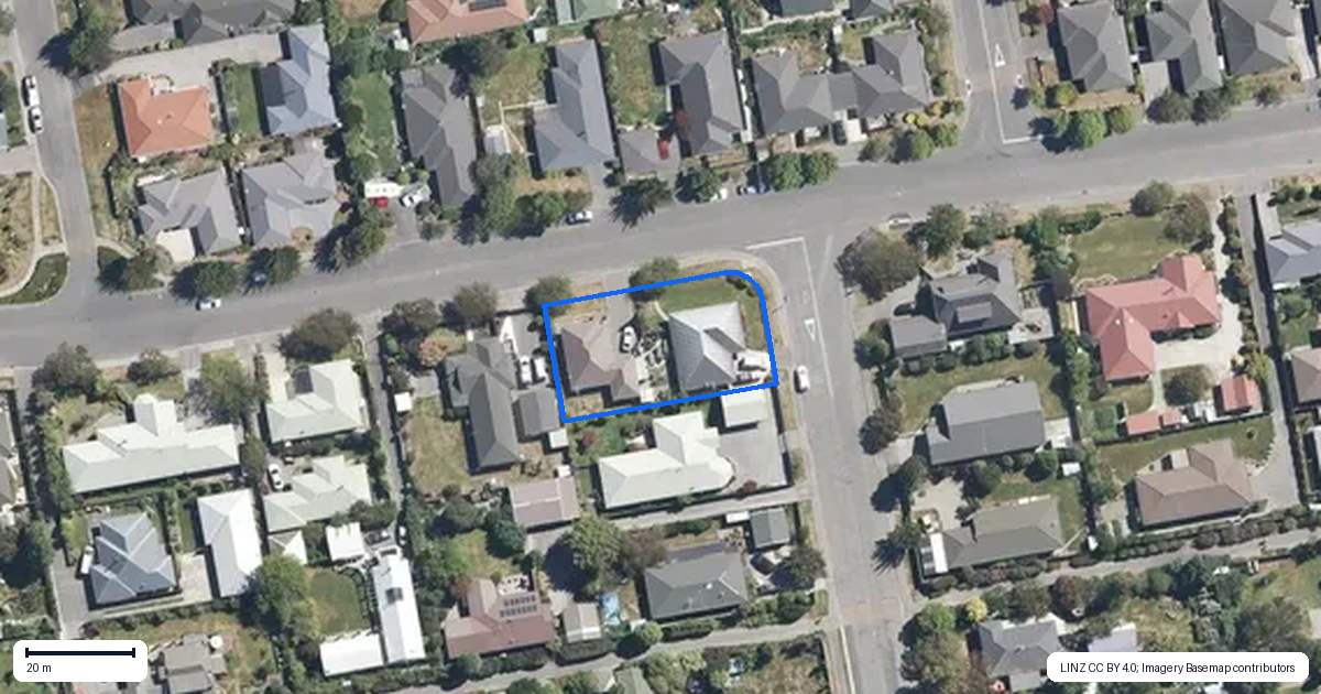 Property context map for 15 Kingsbury Avenue, Rangiora