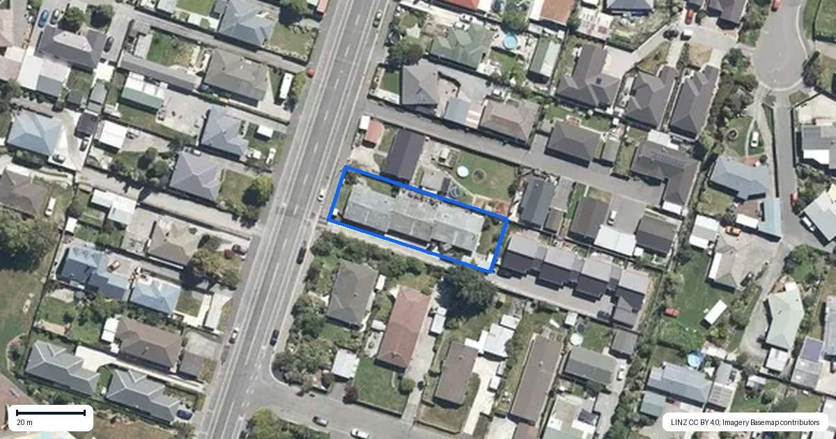 Property context map for 32C Otaki Street, Kaiapoi