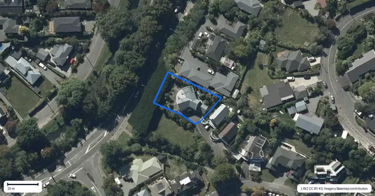 Property context map for 9 Enticott Place, Huntsbury, Christchurch