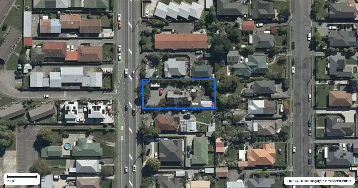 Property context map for 66 Hills Road, Edgeware, Christchurch