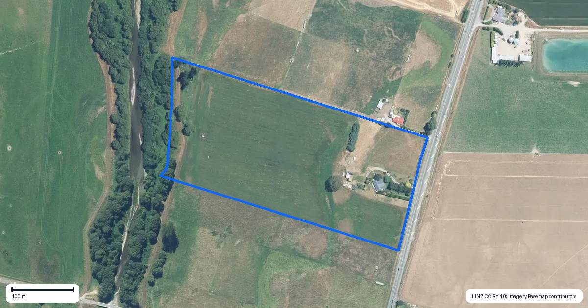 Property context map for 179 Temuka-Orari Highway, Temuka