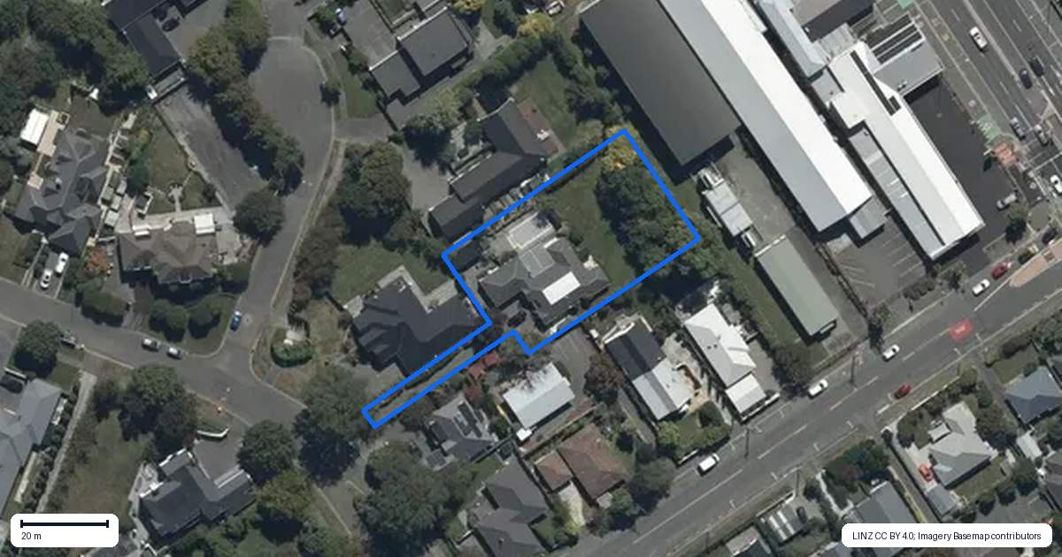 Property context map for 4 Lewisham Park, St Albans, Christchurch