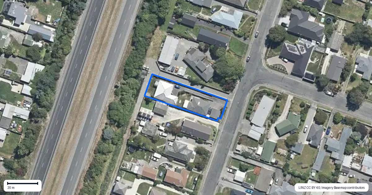 Property context map for 64 Whitefield Street, Kaiapoi