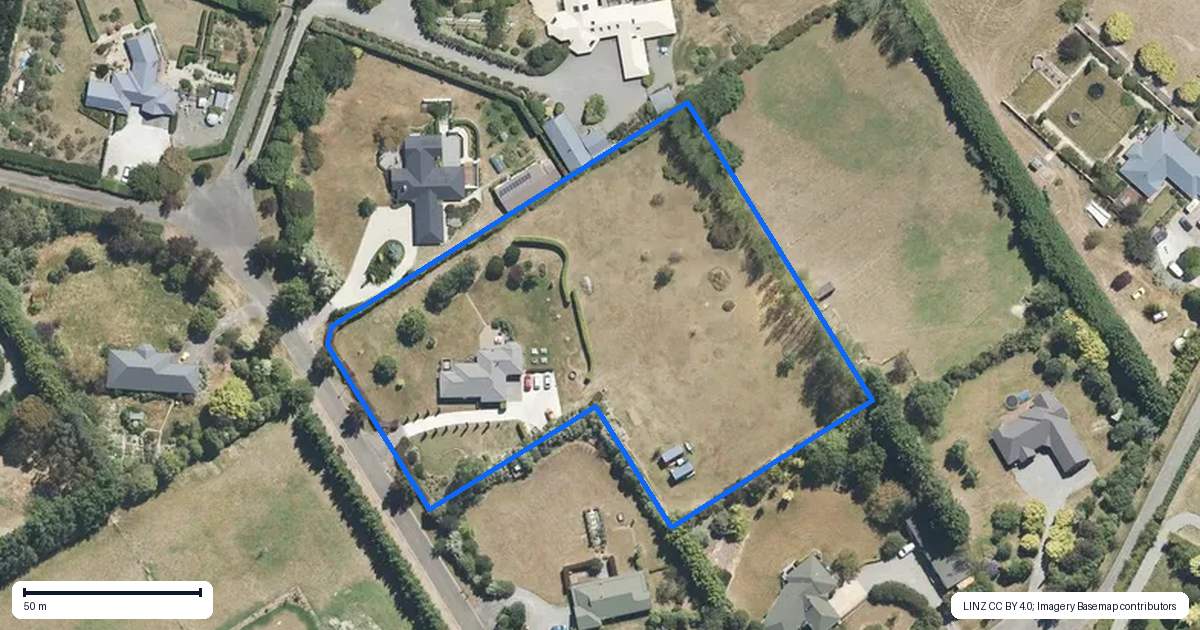 Property context map for 55 Ohoka Meadows Drive, Ohoka