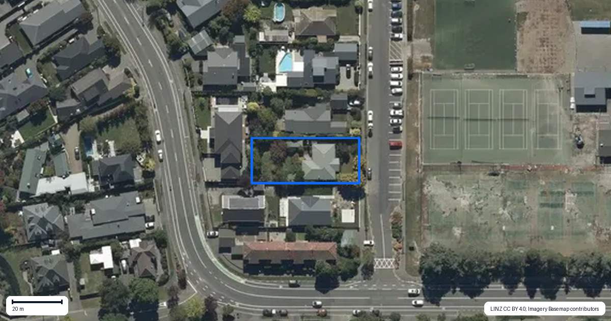 Property context map for 58 Tui Street, Fendalton, Christchurch