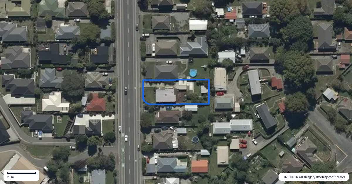 Property context map for 284 Hills Road, Mairehau, Christchurch