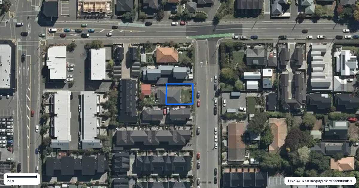 Property context map for 571 Manchester Street, St Albans, Christchurch