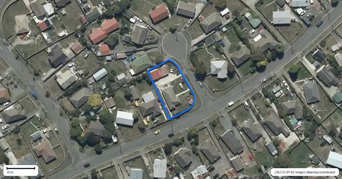 Property context map for 1 Betty Place, Aranui, Christchurch