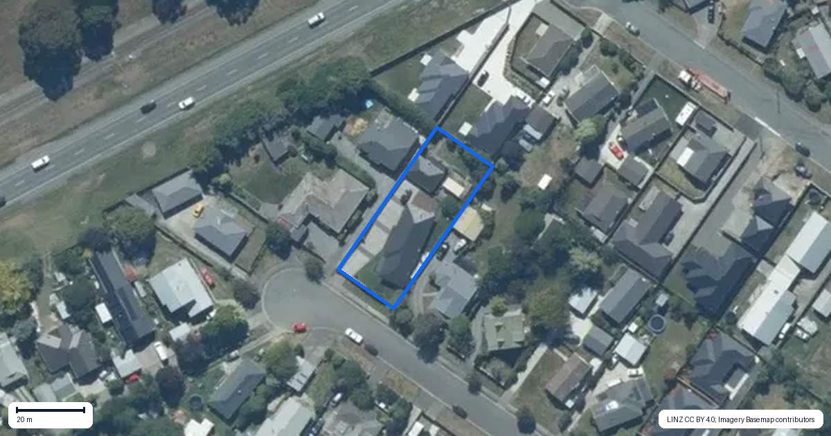 Property context map for 20 John Street, Rolleston