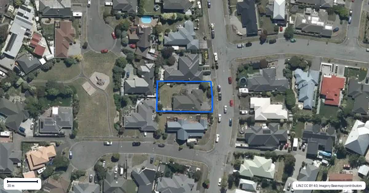 Property context map for 29 Anglesea Avenue, Parklands, Christchurch