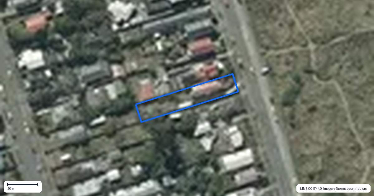 Property context map for 411 Marine Parade, South New Brighton, Christchurch