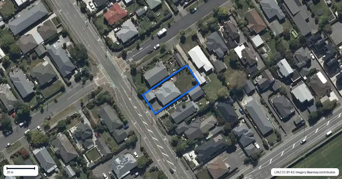 Property context map for 132 Rutland Street, St Albans, Christchurch