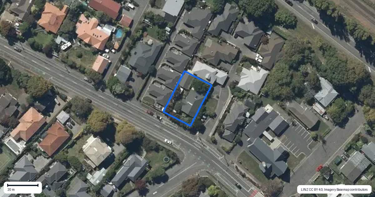 Property context map for 95 Opawa Road, Opawa, Christchurch