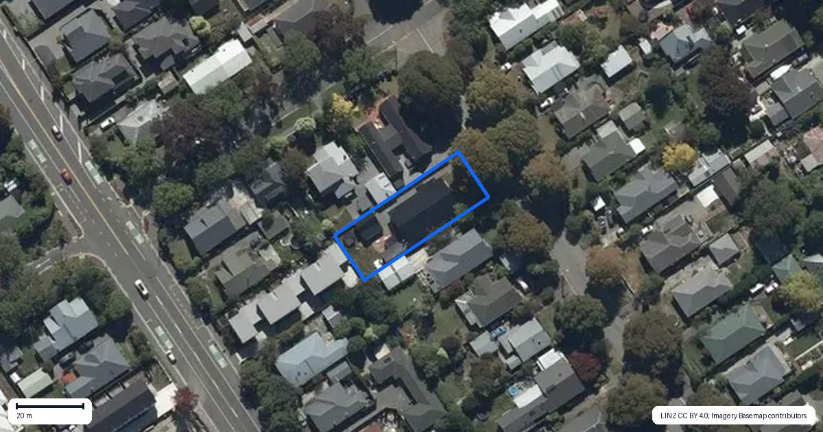 Property context map for 117 Mersey Street, St Albans, Christchurch
