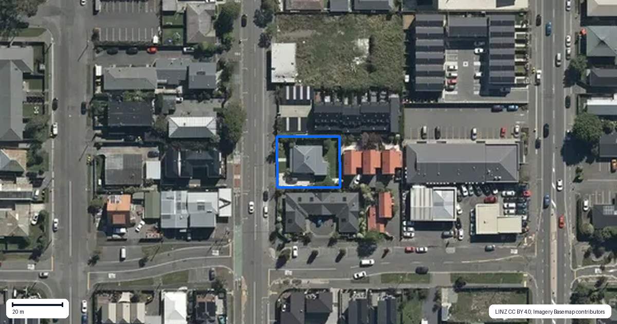 Property context map for 1034 Colombo Street, St Albans, Christchurch