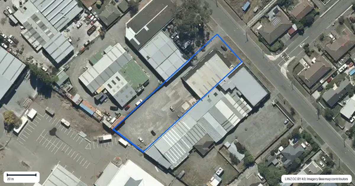 Property context map for 110 Shortland Street, Wainoni, Christchurch