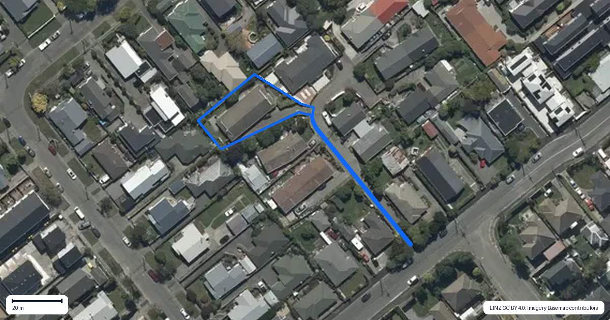 Property context map for 1/5 Peters Lane, Spreydon, Christchurch