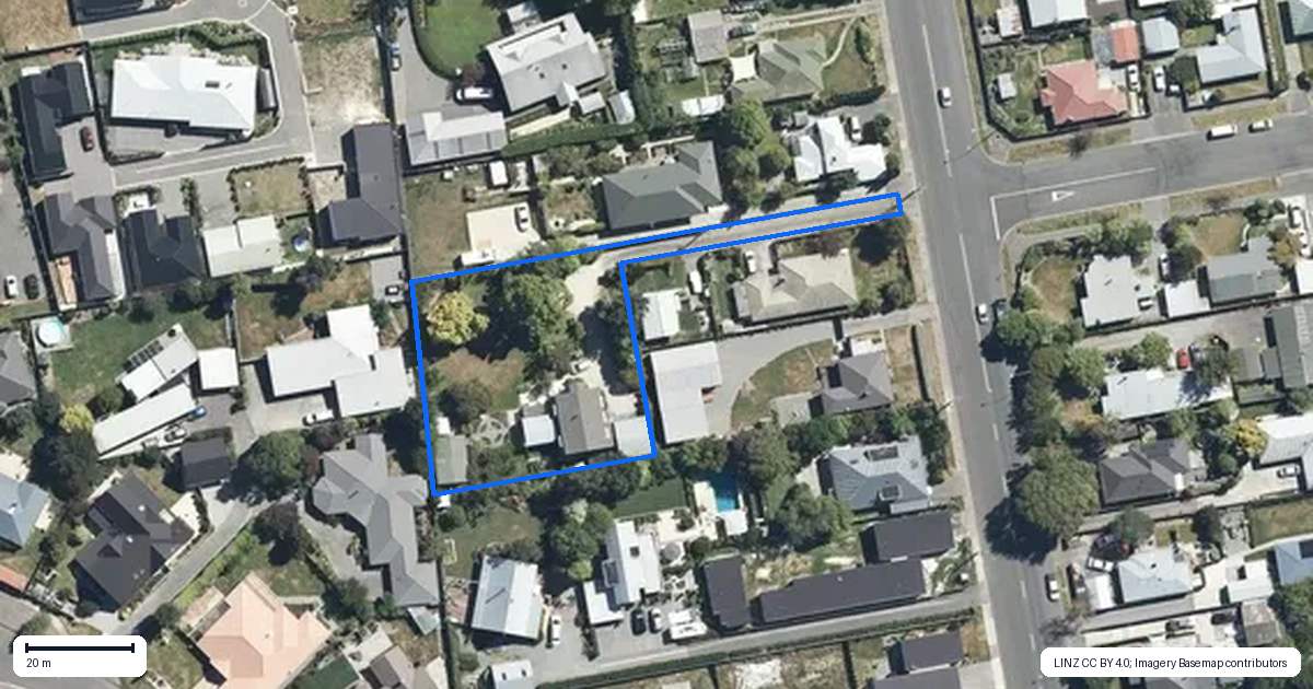 Property context map for 95 West Belt, Rangiora